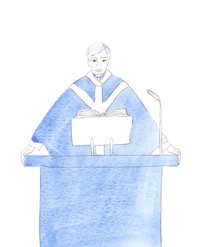 Tudo na vida de um sacerdote deve perder o significado quando colocado ao lado da tarefa suprema de salvar almas e conduzi-las para uma Páscoa eterna, 2003 (w - c no papel) de Elizabeth Wang