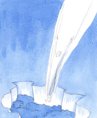 Para Cristo, sem pecado, vir a um mundo pecador, foi como saltar para uma fossa, 2005 (aguarela sobre papel) de Elizabeth Wang