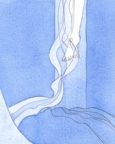 De Seus pés, o Precioso Sangue de Cristo derramou para baixo para se espalhar por toda a terra. Através desse Sangue, meus pecados foram perdoados., 2001 (w - c no papel) de Elizabeth Wang
