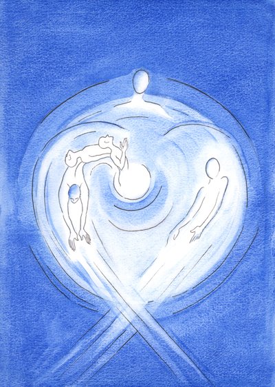 Desde toda a eternidade o Filho de Deus, que nasceu de Maria, nasce do amor incandescente do coração do Pai, na força do Espírito Santo, 2002 (w - c no papel) de Elizabeth Wang