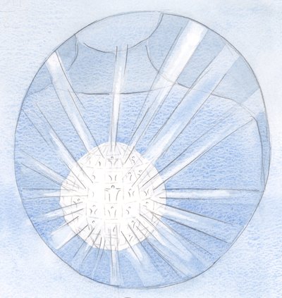 Deus pode derramar Sua graça de nossos corações, como de um cristal, iluminando outros, 2000 (w - c no papel) de Elizabeth Wang