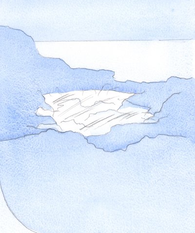 Deus olha para dentro de nossas almas como se fosse uma piscina rochosa; por meio de água limpa, ele vislumbra Cristo, o fundamento. Mas a &39;lama&39; do pecado obscurece Sua visão, 2002 (w - c no papel) de Elizabeth Wang