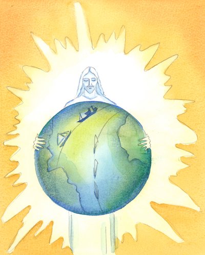 Deus viu que isso era bom&39;. Nada na criação está "fora" do amor de Deus, Pai, Filho e Espírito Santo. Em todas as nossas viagens e sofrimentos, estamos sob Seu amoroso cuidado, 2003 (w - c no papel) de Elizabeth Wang
