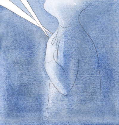 Deus Pai &39;esfria&39; a dor ardente das Duas Lanças (que são vergonha e medo) que checam meu orgulho, 2000 (w - c no papel) de Elizabeth Wang