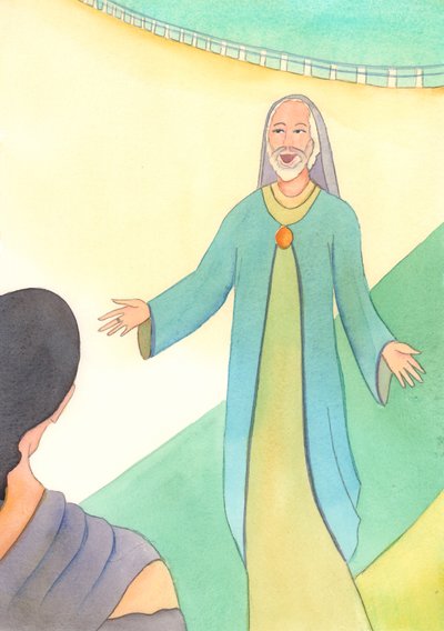 Deus, o Pai, observa com infinita bondade sempre que uma pessoa que falhou em virtude se arrependeu, 2004 (w - c no papel) de Elizabeth Wang