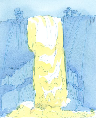 O amor de Deus &39;cai&39; sobre nós incessantemente, como se de uma cachoeira, 2003 (w - c no papel) de Elizabeth Wang