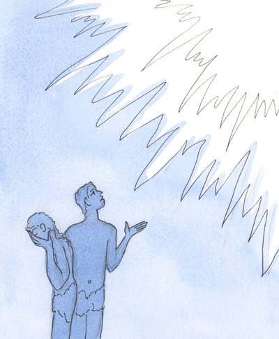 O amor de Deus nunca cessa por nós, como nunca cessa aos nossos primeiros pais por ocasião do Pecado Original, 2004 (w - c no papel) de Elizabeth Wang