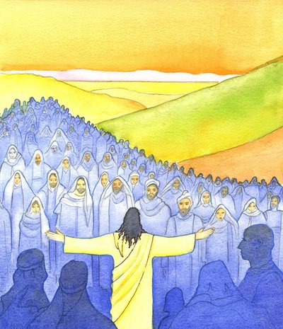 Great Crowds Followed Him, 2001 (w - c no papel) de Elizabeth Wang