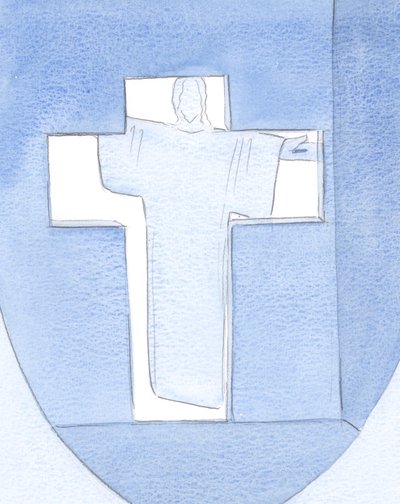 Ele se mostrou como a porta, aberta mais avidamente para aqueles que se assemelham a Ele nas feridas ou no amor, ou que sabem Seu nome, 2000 (w - c no papel) de Elizabeth Wang