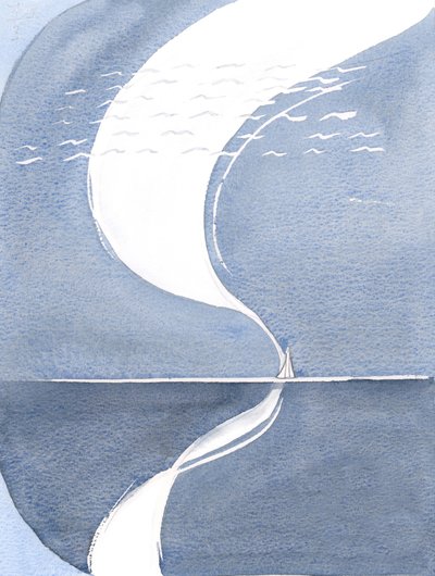 Ele me ensinou, sem palavras, que Deus derramou Seu Espírito sobre Maria, do Céu, 2000 (w - c no papel) de Elizabeth Wang