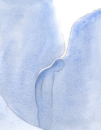 Quão maravilhosamente a oração de Nossa Senhora envia uma corrente brilhante de graça, como um bálsamo calmante, sobre uma alma que espera no Purgatório., 2001 (w - c no papel) de Elizabeth Wang