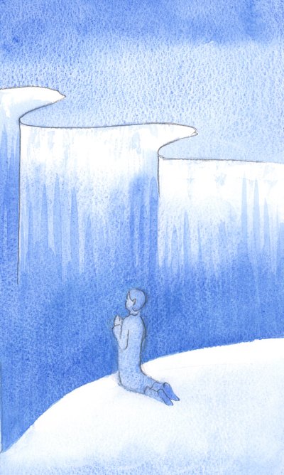 Lembro-me de ser conduzido a um &39;precipício&39; dentro da alma, e ser convidado por Deus a se lançar ao nada em oração, em Sua vida, sem o suporte de conceitos, imagens ou palavras, 2000 (w - c no papel) de Elizabeth Wang