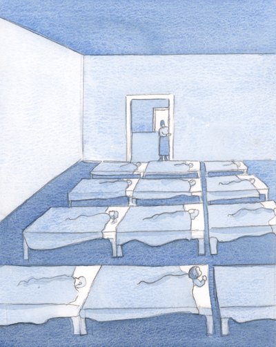 Lembro-me da paz e da ordem na minha turma de berçário, 2000 (w - c no papel) de Elizabeth Wang