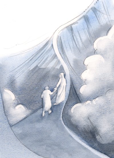 Eu vi uma crista estreita, e Sua Santa Mãe vindo para me levar em segurança., 2000 (w - c no papel) de Elizabeth Wang