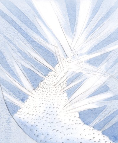 Eu vi o grande exército de crentes dentro do corpo da Igreja de Cristo, avançando em direção a Ele no Céu., 2001 (w - c no papel) de Elizabeth Wang