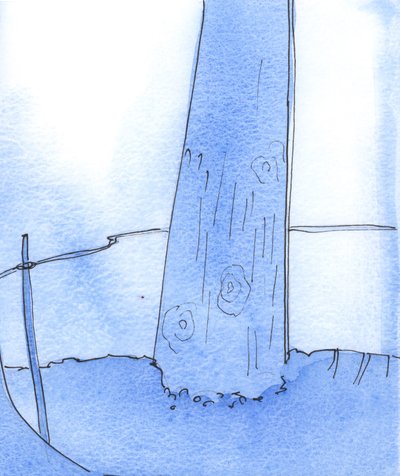 Se eu ficar sempre ao pé da cruz, lembrarei que todas as graças de que agora desfruto foram ganhas através do tormento solitário de Cristo no Calvário, 2003 (w - c no papel) de Elizabeth Wang