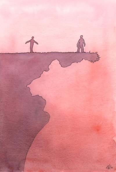 Se alguém, talvez sem perceber, está em perigo moral ou espiritual, é nosso dever alertá-lo e ajudá-lo, 2003 (w - c no papel) de Elizabeth Wang