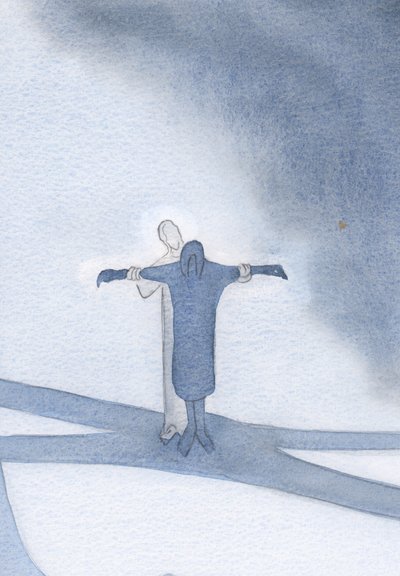 Se unirmos nossos sofrimentos a Cristo, ele nos apóia e nos permite compartilhar sua obra salvadora, 2000 (c - c no papel) de Elizabeth Wang