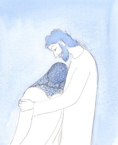 Na Sagrada Comunhão, Cristo pode nos aproximar para que possamos descansar a cabeça em Seu peito, como St, 2004 (w - c no papel) de Elizabeth Wang