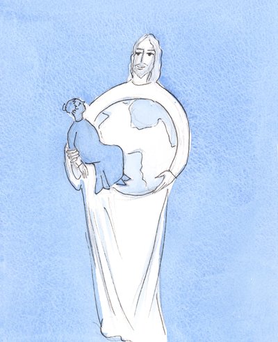 É Cristo Quem - com o Pai e o Espírito Santo - me mantém na existência, como Ele mantém o mundo inteiro em existência, 2004 (w - c no papel) de Elizabeth Wang