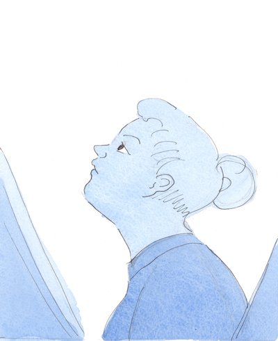 É importante que quando oramos por outras pessoas, oremos com confiança e esperança, 2004 (w - c no papel) de Elizabeth Wang