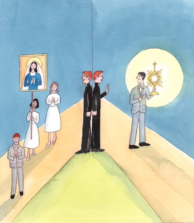 É estranho, na Igreja de hoje, que muitos padres que encorajam os paroquianos a participar em procissões que honram a Santíssima Virgem Maria sejam relutantes em participar ou permitir devoções e procissões que honram o seu Filho, Jesus Cristo, na Santíssi de Elizabeth Wang