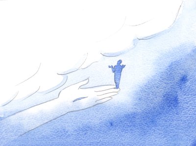 Foi Cristo quem me trouxe ao Pai, como se sussurrasse ao Pai enquanto eu estava nas mãos de Cristo., 2001 (w - c no papel) de Elizabeth Wang