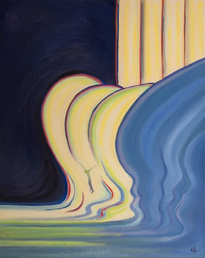 Foi o amor que levou Cristo a descer até nós em carne frágil, nascido de mulher, 2001 (óleo a bordo) de Elizabeth Wang