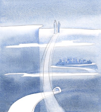 Jesus nos mantém em todos os lugares, 2000 (w - c no papel) de Elizabeth Wang