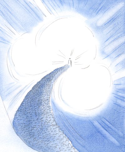 Jesus, no coração da Trindade, fica feliz por nossa veneração e por nosso louvor ao Pai no poder do Espírito. Ele nos espera., 2001 (w - c no papel) de Elizabeth Wang