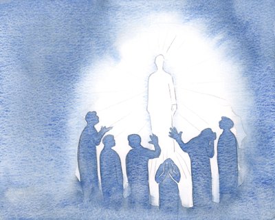 Jesus resplandece no céu com pureza e poder, 2000 (w - c no papel) de Elizabeth Wang
