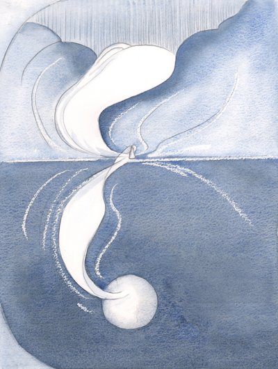 Jesus veio da Virgem Santa, a Mãe de Deus, para derramar a graça de Deus sobre o mundo, 2000 (w - c no papel) de Elizabeth Wang