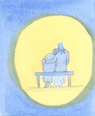 O amor de Jesus é pessoal, terno e imutável; está sempre presente connosco, especialmente no Santíssimo Sacramento, e consola-nos com a sua presença., 2003 (w - c no papel) de Elizabeth Wang
