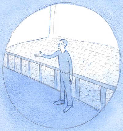 Assim como um operário fala bem por seus companheiros de trabalho, também Cristo, que é um verdadeiro homem, intercede efetivamente por nós, Suas relações, 2002 (w - c no papel) de Elizabeth Wang