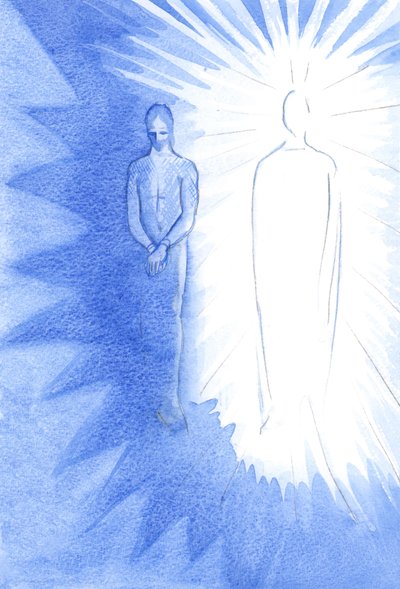 Tenha em mente duas coisas sobre Cristo; em Seu corpo, Ele sofreu e morreu por você; Ressuscitado e vivo agora, Ele anseia por guiá-lo e alimentá-lo, 2001 (a - c no papel) de Elizabeth Wang