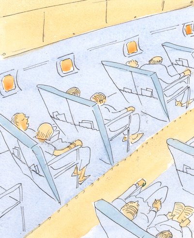 Em nossa jornada para o céu, os católicos confiam no navegador e no piloto (Deus) e são gratos pela alimentação regular (os sacramentos), 2004 (w - c no papel) de Elizabeth Wang