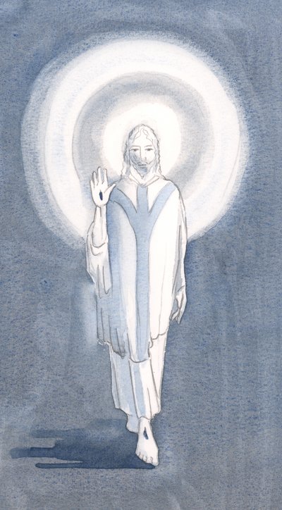 Um dia, na Santa Missa, vi Jesus entre nós, 2000 (w - c no papel) de Elizabeth Wang