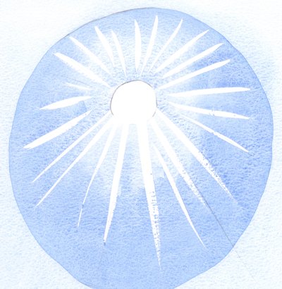 Quem é grato pelo sol é grato pelo seu calor e luz, por isso quem ama a Deus também deve amar a vontade de Deus., 2001 (w - c no papel) de Elizabeth Wang