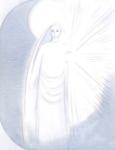 Nossa Senhora apareceu diante de mim, em sua deslumbrante beleza celestial, 2000 (w - c no papel) de Elizabeth Wang