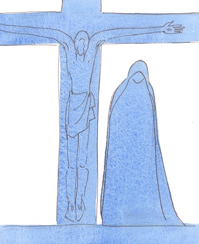 Nossa Senhora das Dores: Nossa Senhora mostrou reverência a Deus, em amor, obediência e submissão, não apenas quando abordada na adolescência por um anjo, mas ao longo de sua vida, e sob a cruz, 2 de Elizabeth Wang