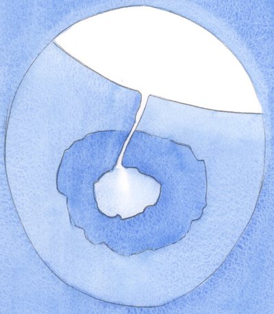 Nossa alma é como uma caverna escondida nas profundezas da terra. Suas paredes são de "rocha" sólida, o que é egoísmo. Faith makes a way &39;up&39;, 2002 (w - c no papel) de Elizabeth Wang