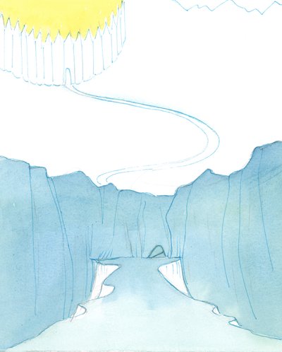 Desde a morte e ressurreição de Cristo, a "porta" escura da morte não traz terror para os amigos de Cristo, 2003 (w - c no papel) de Elizabeth Wang