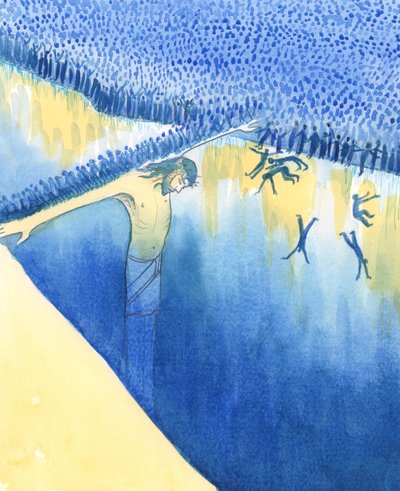 Algumas pessoas não acreditam na &39;ponte para o céu&39;, que é Cristo; ou se deixam levar pela multidão para seguir outro modo de vida sem Deus, 2003 (w - c no papel) de Elizabeth Wang
