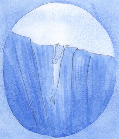 Algumas almas que - por meio de suas ações - se encontram à beira da desgraça, são resgatadas pela oração, 2002 (w - c no papel) de Elizabeth Wang