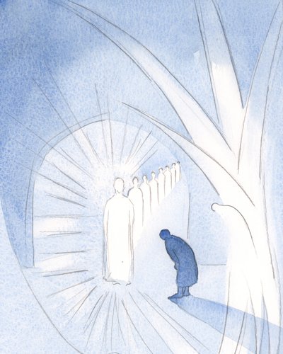 Às vezes, Cristo está presente para a alma, em Sua glória, adorado por nosso anjo da guarda. Precisamos apenas participar e adorar 2000 (w - c no papel) de Elizabeth Wang