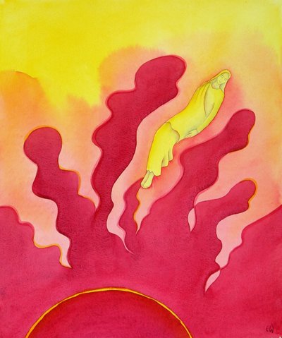 A Assunção da Bem-Aventurada Virgem Maria, que foi elevada ao Céu pelo Espírito Santo, 2001 (w - c no papel) de Elizabeth Wang