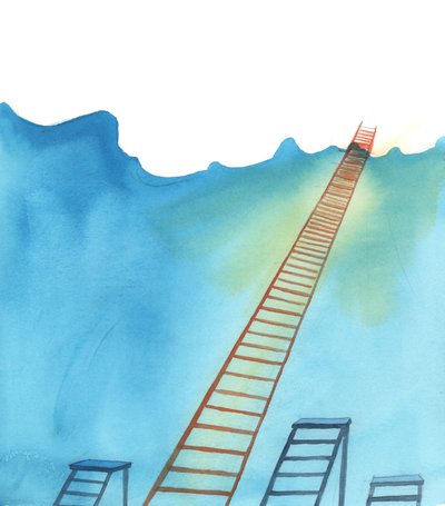 A via cristã é como uma escada para o céu, 2005 (aguarela sobre papel) de Elizabeth Wang