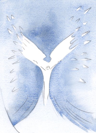 O Espírito Santo nos faz clamar ao Pai, enquanto oramos com Cristo, 2000 (w - c no papel) de Elizabeth Wang