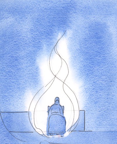 O Senhor explicou que através da união com Cristo, estou &39;pegando fogo&39; com o louvor, na igreja, na oração silenciosa, 2003 (w - c no papel) de Elizabeth Wang