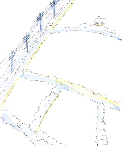 O Senhor vê muito do nosso mundo como uma paisagem desolada, fria e quase sem vida, onde até mesmo o dom de um ser humano vivo é visto como um incômodo e um impedimento para a alegria., 2003 (w - c no papel) de Elizabeth Wang